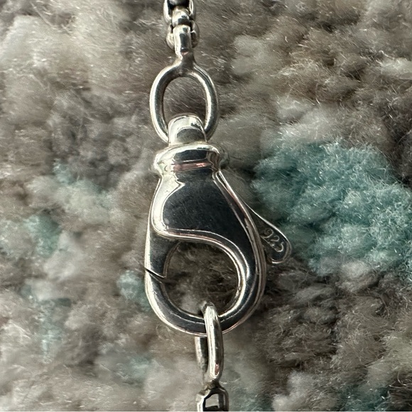 Vintage David Yurman Diamond & Silver Chiclet Triple Drop Pendant - Picture 9 of 11